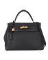 Hermes Kelly 32  In Retourne Fjord Noir, &pound;10,500, Handbags, Black, Leather, Front view